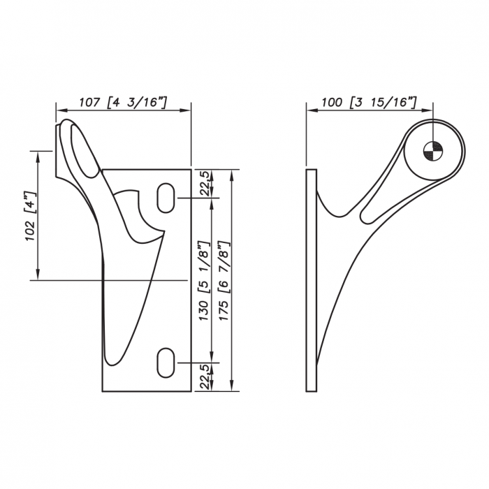 S3100 Spider Bracket Series - 1 Arm - Left - AISI316