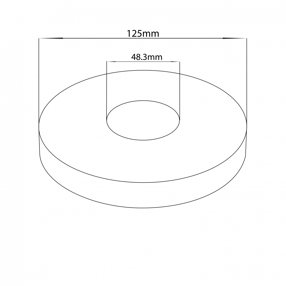 125mm Floor Flange Cover for Tube 48.3mm - 316SS