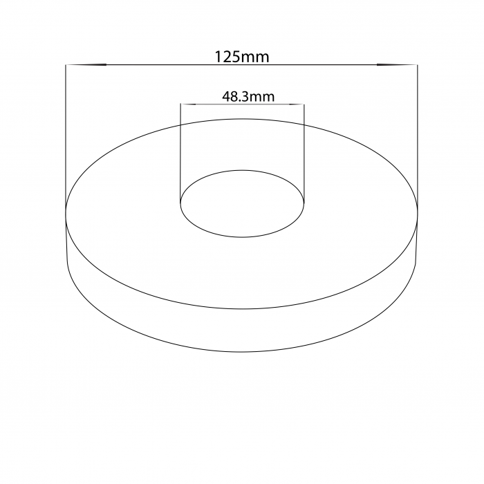 125mm Floor Flange Cover for Tube 48.3mm - 316SS