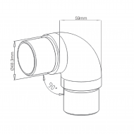 90 Degree Curved Connector for Tube 48.3mm x 2.6mm