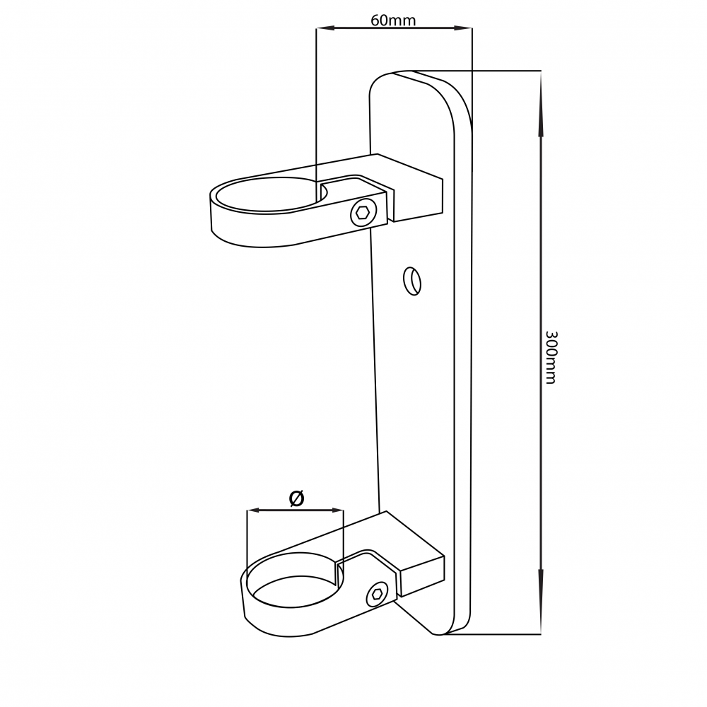 Rectangle Side Fix Baluster Bracket for Tube 48.3mm x 2.6mm