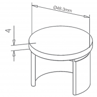 Slotted Handrail End Cap for Tube 48.3mm x 1.5mm