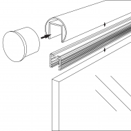 Slotted Handrail Gasket For 11.5 - 13.5 mm Thick Glass