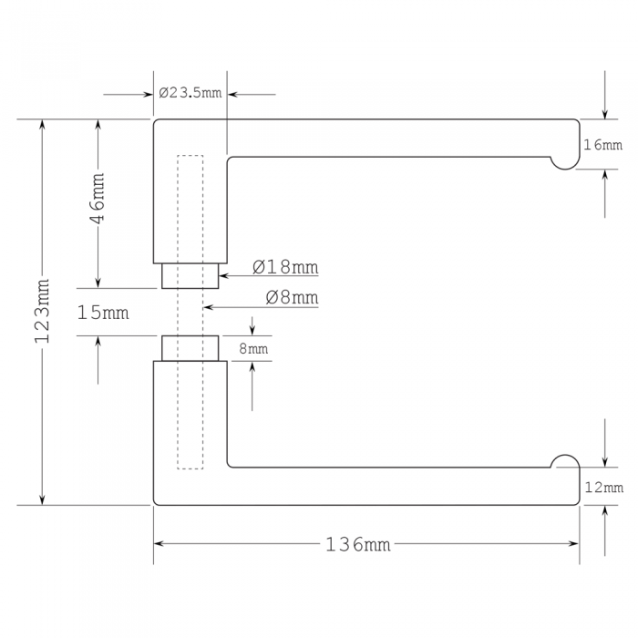 Lever Handle - Stainless Steel Effect