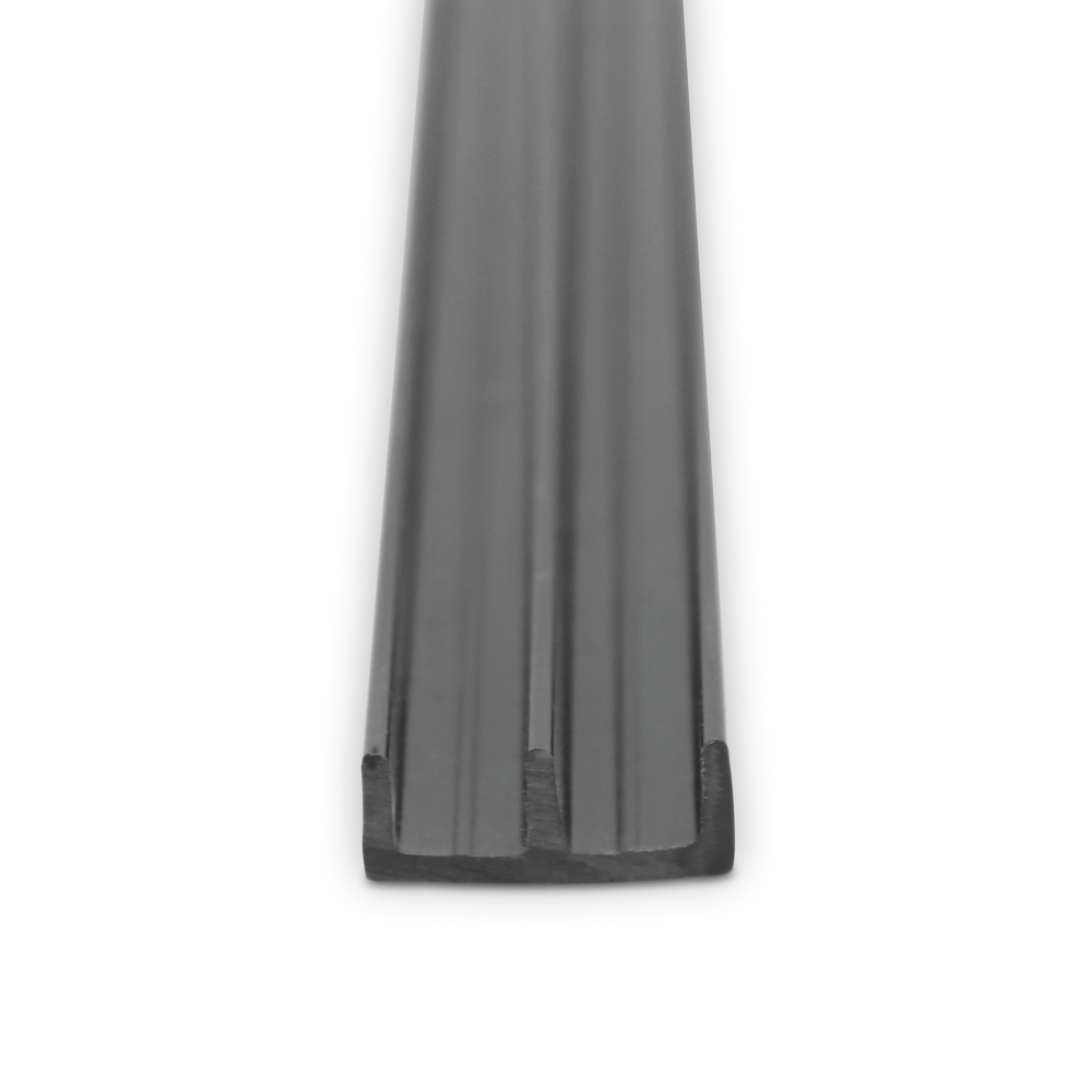 4mm Plastic Sliding Track - Bottom -  Black - 1.83 Mtr