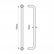 150mm Door Handle 19mm Dia. Black