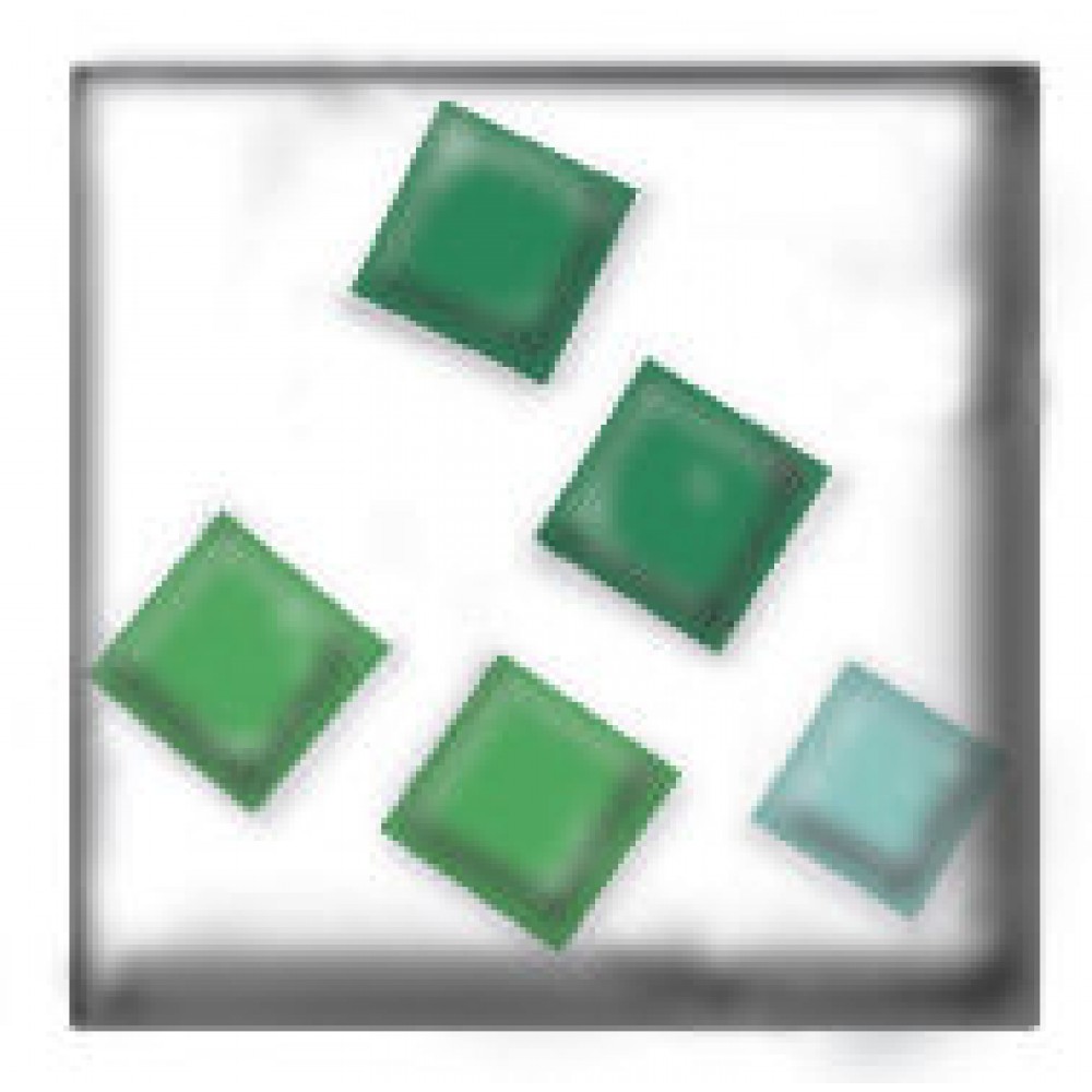 Dark/Mid/sea Green on Clear Square 60 x 60mm