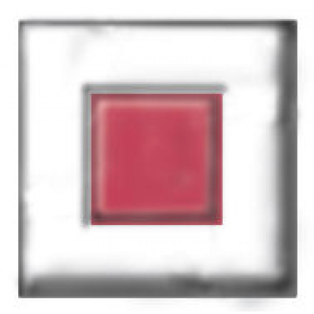 Square 60x60mm Red on Clear