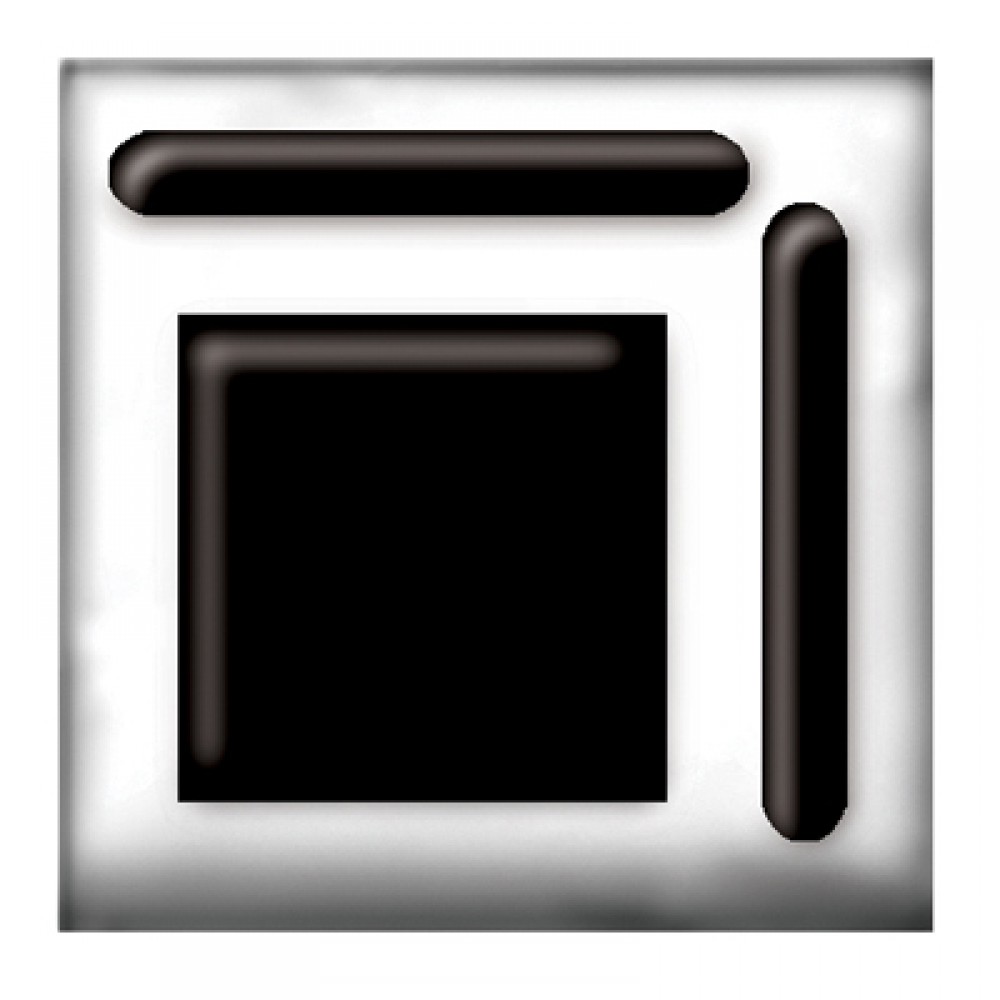 Square 40x40mm Black on Clear