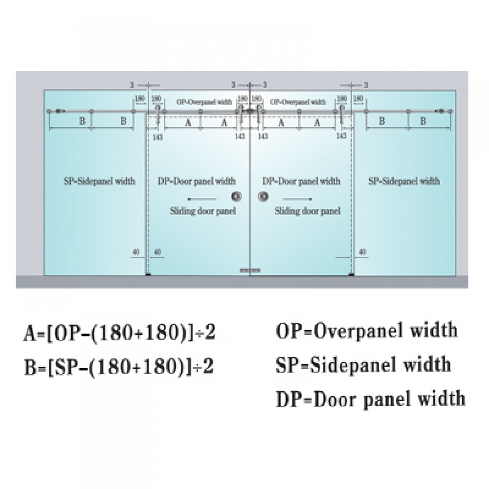 Sliding Door Rail Holder To Glass - Countersunk Type