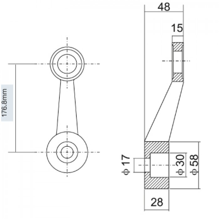 304 SS One Way Spider Bracket With Glass Bolt